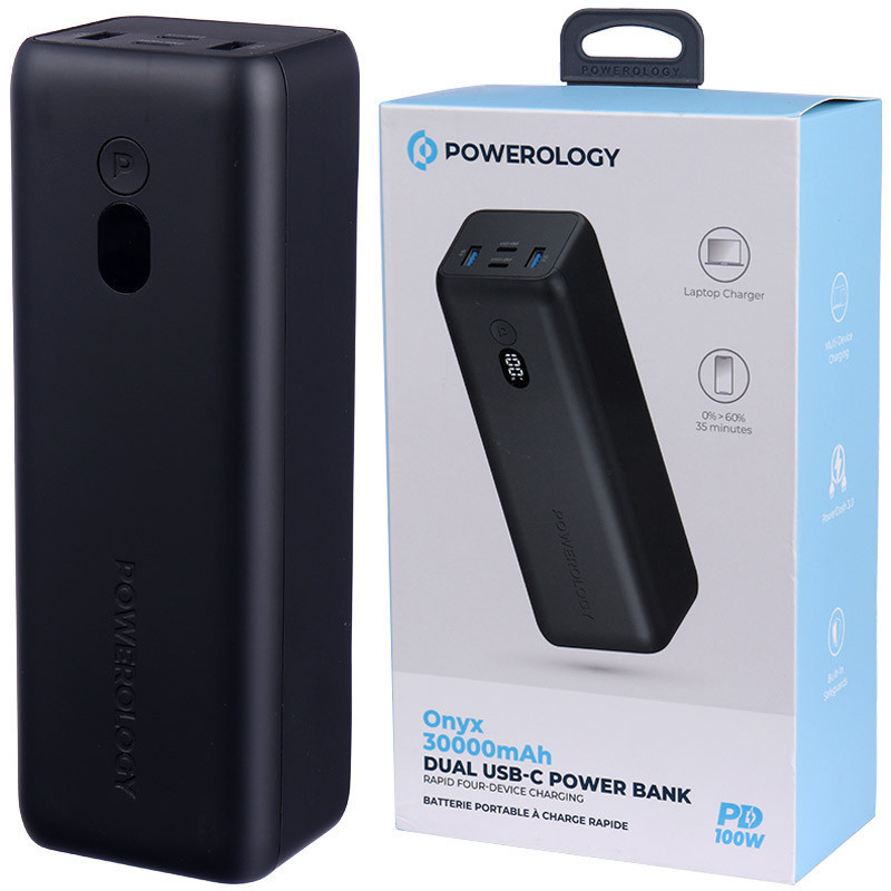 پاور بانک پاورلوجی مدل  ONYX PPBCHA20 ظرفیت 30000 میلی آمپر ساعت