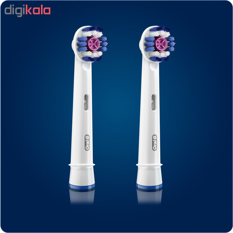 سری یدک مسواک برقی اورال-بی مدل Brush Heads 3D White بسته 2 عددی