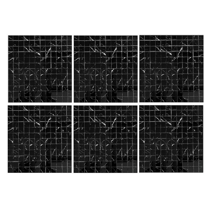 دیوارپوش مدل تایل بین کابینتی طرح سنگ مرمر  پشت چسبدار کد 20585 بسته 6 عددی
