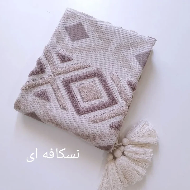 شال مبل و تخت مدل پانچدوزی سایز 142×175 سانتیمتر