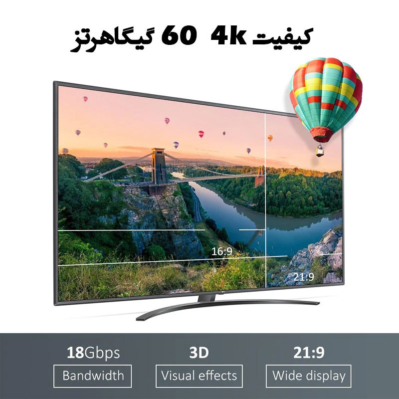 کابل HDMI لنشن مدل HH20-4k60hz طول 2 متر