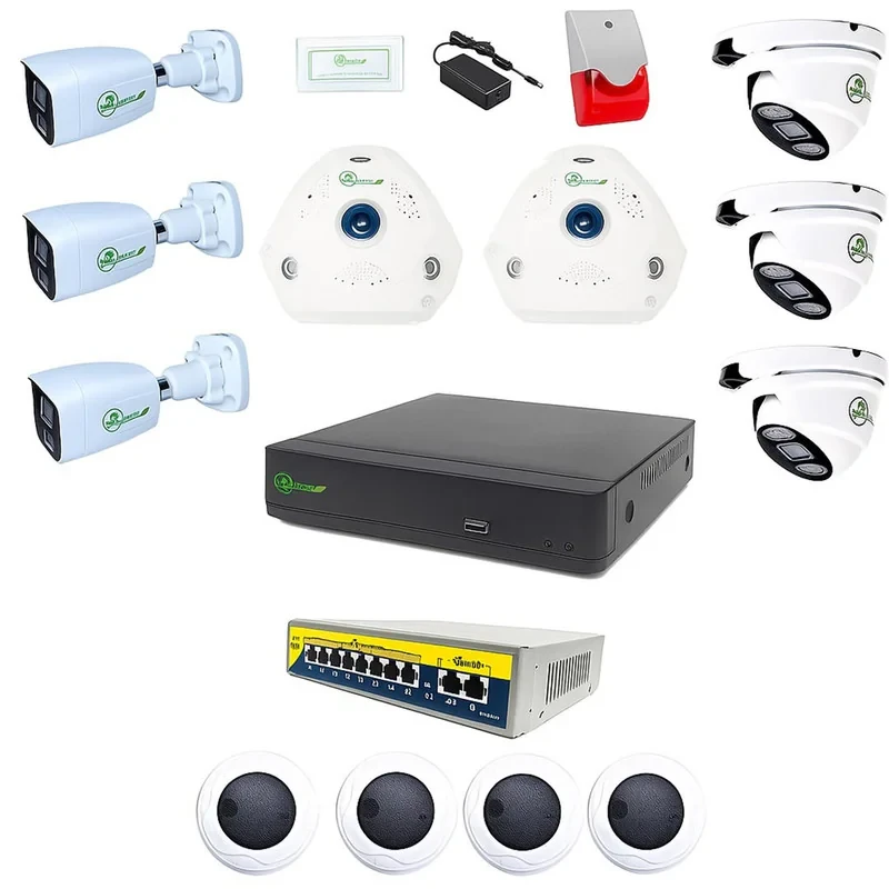 سیستم امنیتی 8 دوربینی کوروش مدل K-10NVR-8IPC-1PS-5SPK