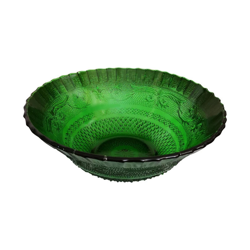 ظروف سرو و پذیرایی شیشه‌ای مدل رویال میوه‌خوری و آجیل‌خوری نقش‌دار، مناسب شستشو با دست و ماشین ظرفشویی، مجموعه 2 عددی