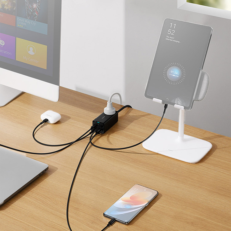 شارژر رومیزی باسئوس مدل Power Combo 65W به همراه کابل USB-C