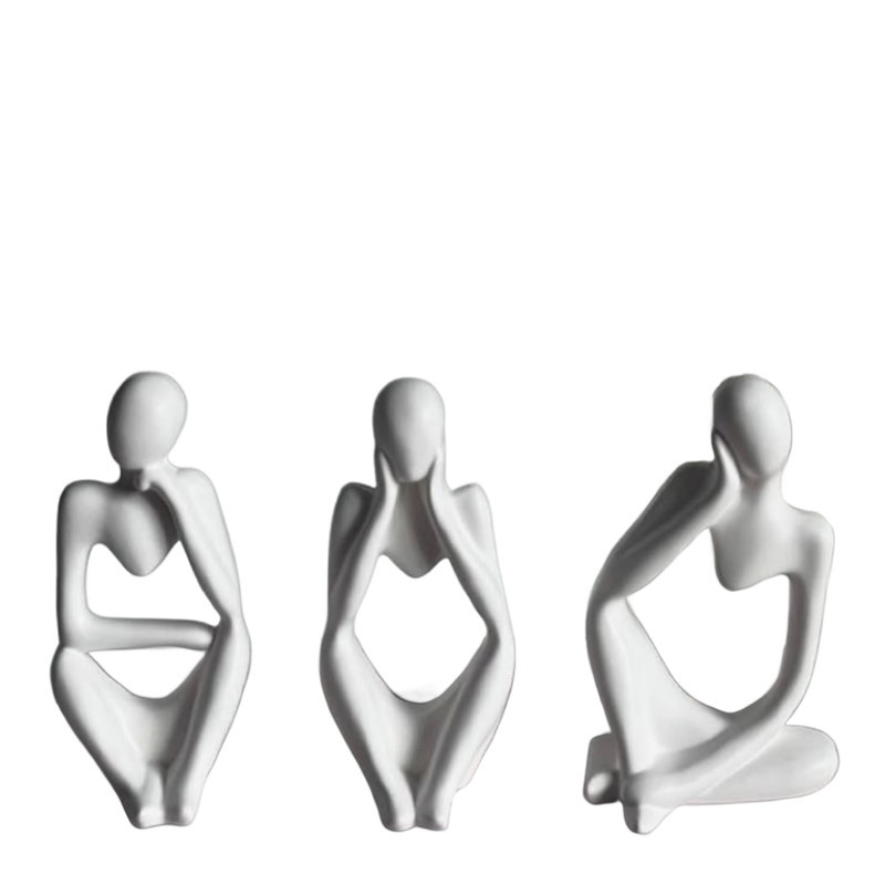 مجسمه مدل متفکر مجموعه سه عددی