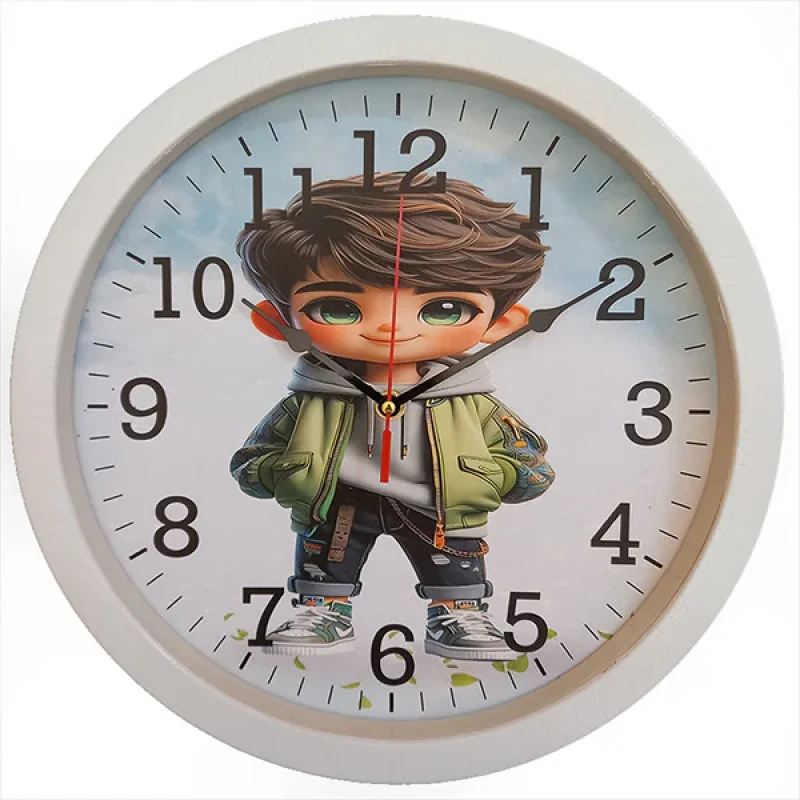 ساعت دیواری کودک مدل پسرک کد 4040905s