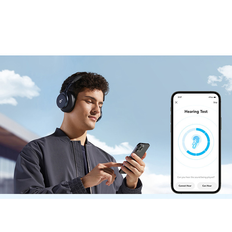 هدفون بی‌سیم انکر مدل Space One با نویز کنسلینگ فعال (ANC)، درگاه شارژ USB Type-C، مقاوم در برابر رطوبت و عرق