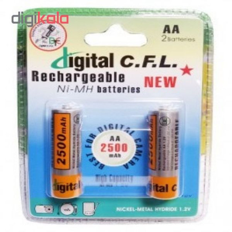 باتری قلمی قابل شارژ سی اف ال مدل 2500mAh AA بسته 2 عددی