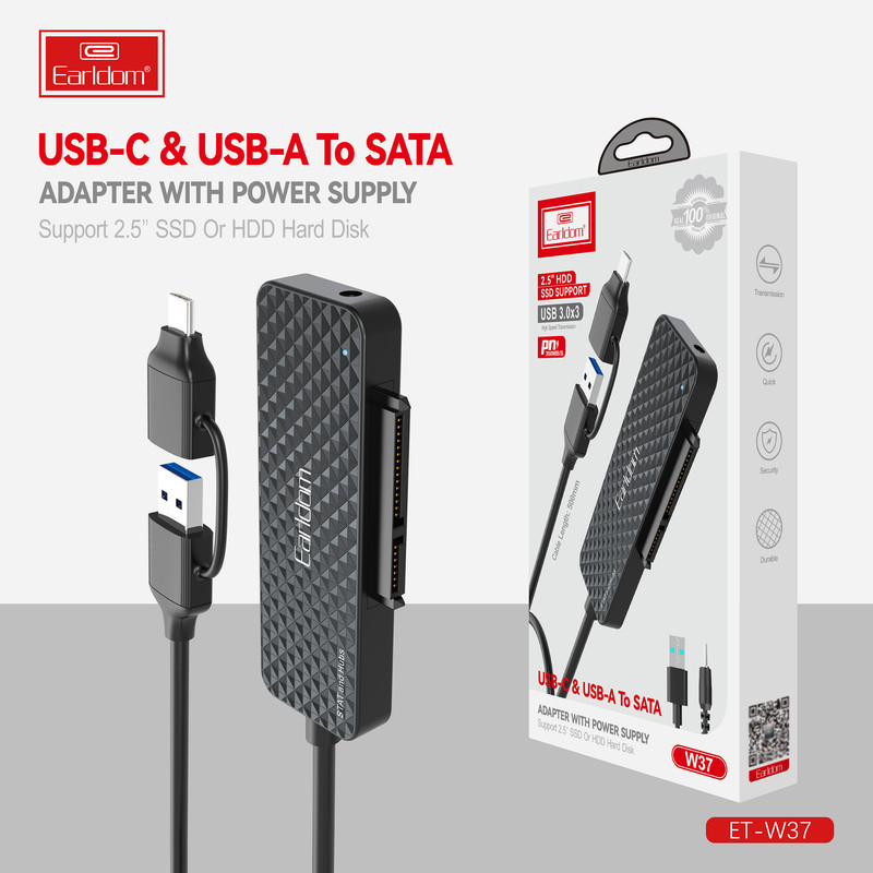 مبدل USB  USB-C به SATA  هاب USB3 ارلدام مدل W37