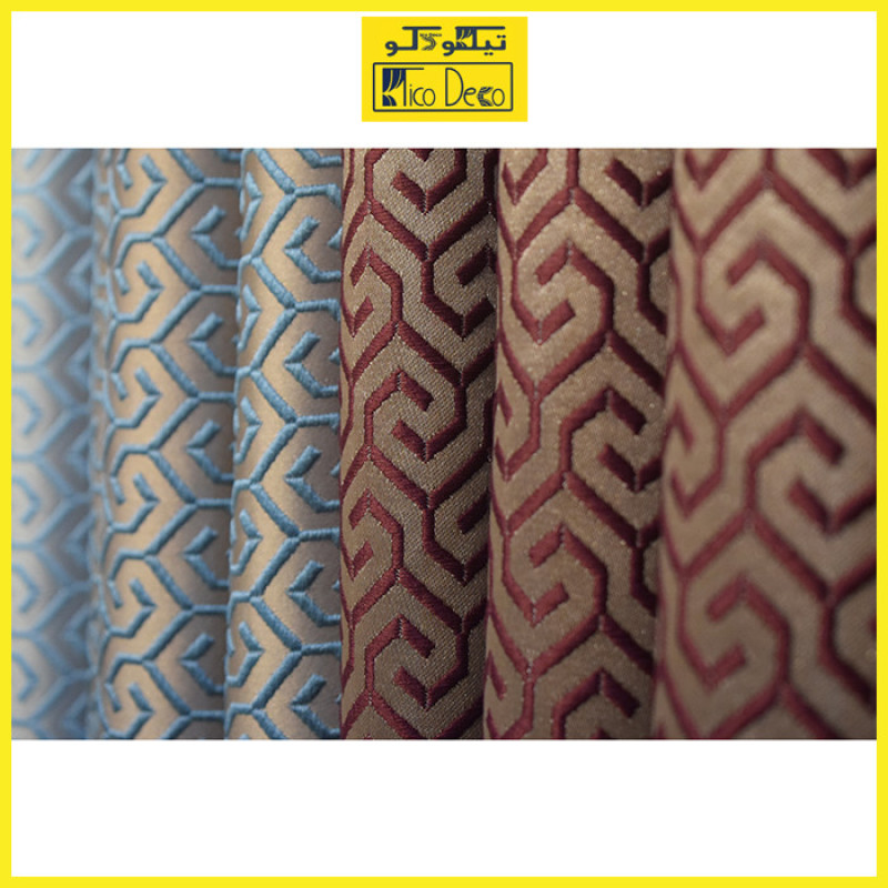 پرده پانچ تیکو دکو مدل ساتن ژاکارت طرحدار ابریشم بافت دار سایز 180x140 سانتی‌متر