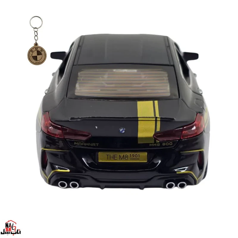 ماکت ماشین ناب سل مدل بی ام و فلزی چراغدار موزیکال BMW M8 MANHART به همراه جاسوییچی