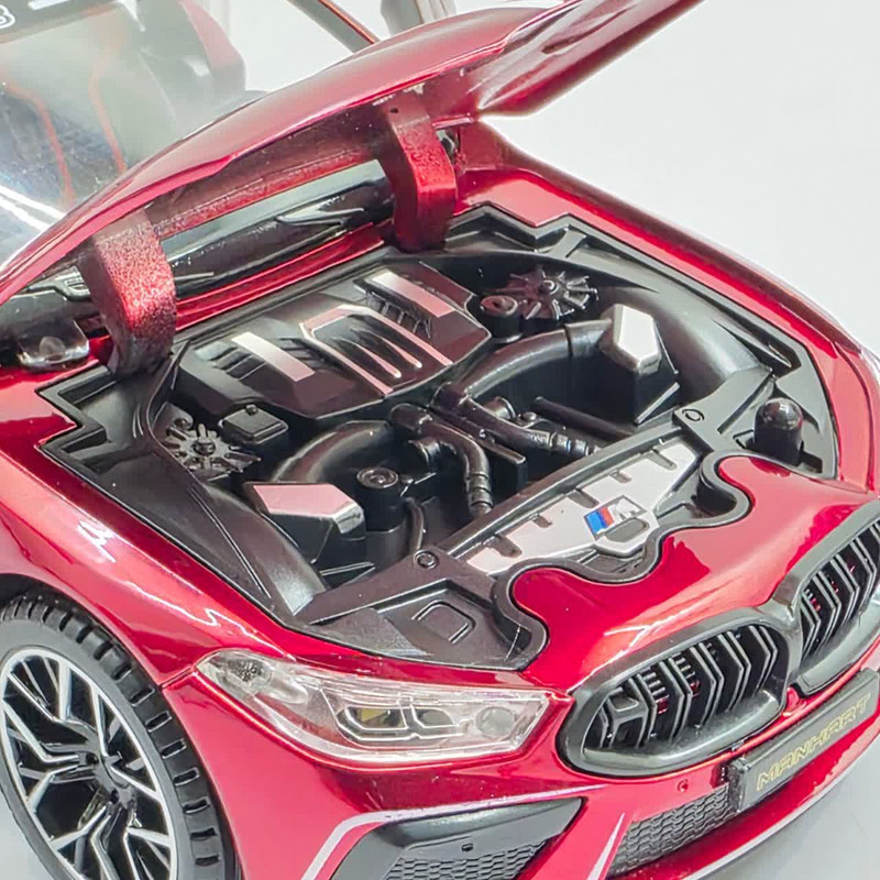 ماکت ماشین ناب سل مدل بی ام و فلزی چراغدار موزیکال BMW M8 MANHART به همراه جاسوییچی
