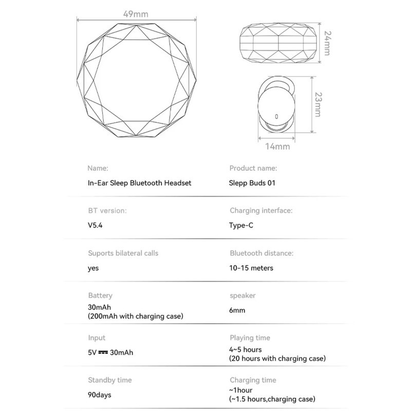 هدفون بلوتوثی دیبت ویر مدل Sleep-Buds 01