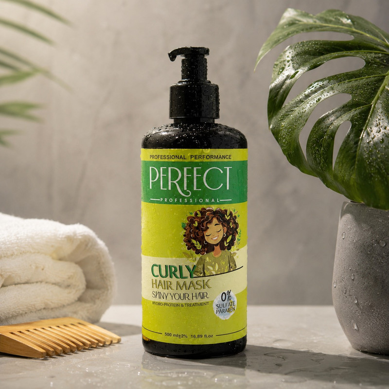 ماسک مو تقویت کننده پرفکت پروفشنال مدل curly مناسب برای موهای فر و مجعد حجم 500 میلی لیتر