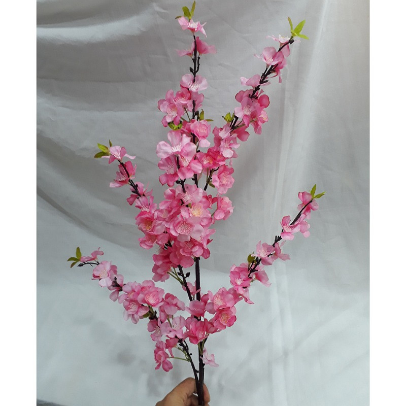 گل مصنوعی شاخه شکوفه گیلاس مدل PA_1084 با ابعاد 30×30×110 سانتی‌متر و وزن 600 گرم، از جنس پارچه