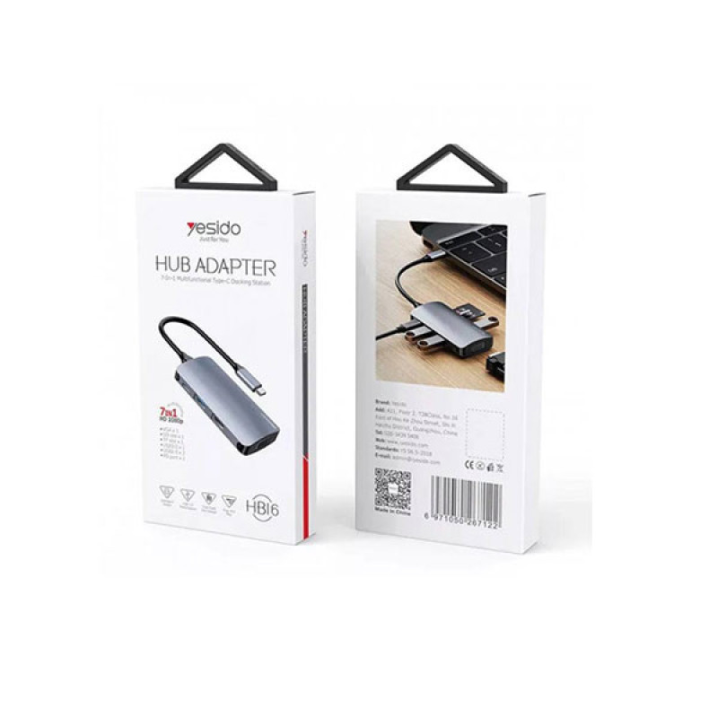 هاب 7 پورت USB-C یسیدو مدل HB16