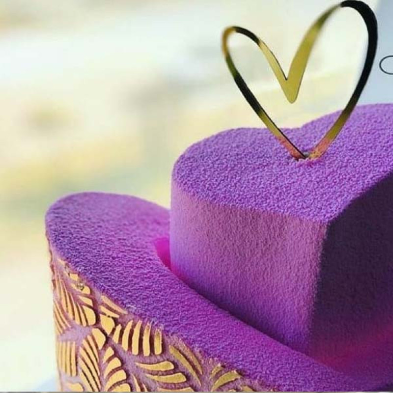 تاپر تزیین کیک نگین مدل قلب مجموعه 10عددی