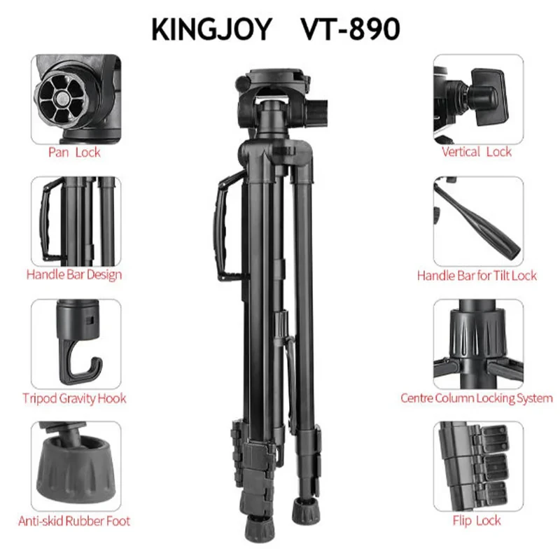 سه پایه دوربین کینگ‌جوی مدل VT-890H