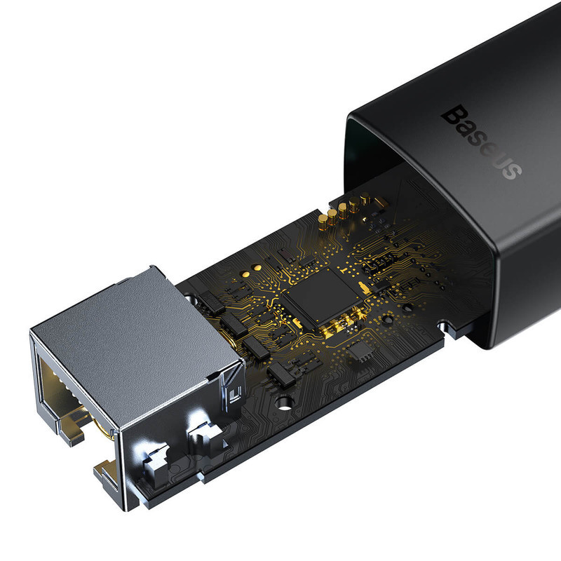 کابل تبدیل USB-C به LAN باسئوس مدل WKQX000201 100Mbps