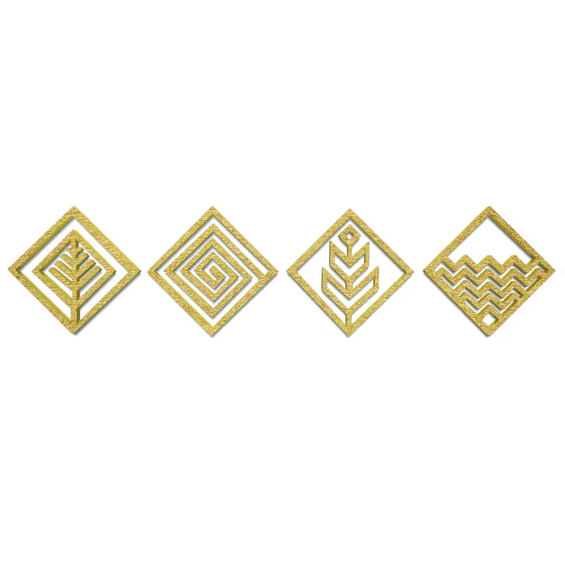 دیوارکوب مدل عناصر چهارگانه طرح لوزی مجموعه 4 عددی
