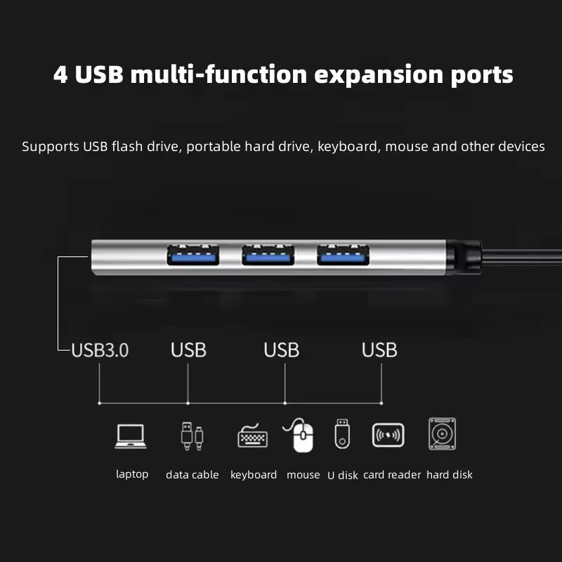 هاب 4 پورت USB-C اکی یس مدل 2IN1 TYPEC700