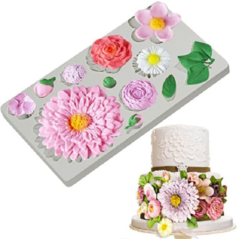 قالب فوندانت بهگز مدل Flowers