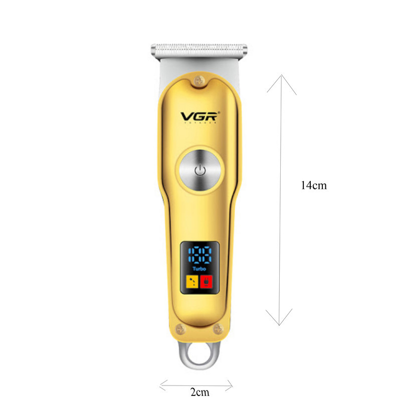 ماشین اصلاح موی سر و صورت وی جی ار مدل V-290 با تیغه استیل ضد زنگ، نمایشگر دیجیتال، قابلیت دو سرعته، منبع تغذیه برق و شارژ، سه شانه اصلاح 1 تا 3 میلی‌متر، مدت زمان استفاده 120 دقیقه و شارژ 90 دقیقه