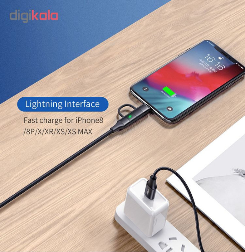کابل تبدیل USB-C به لایتنینگUSB-C مک دودو مدل CA-7120 طول 1.2 متر