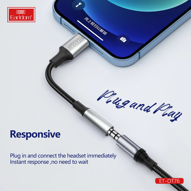 مبدل USB-C به جک 3.5 میلی متری ارلدام مدل ET-OT77
