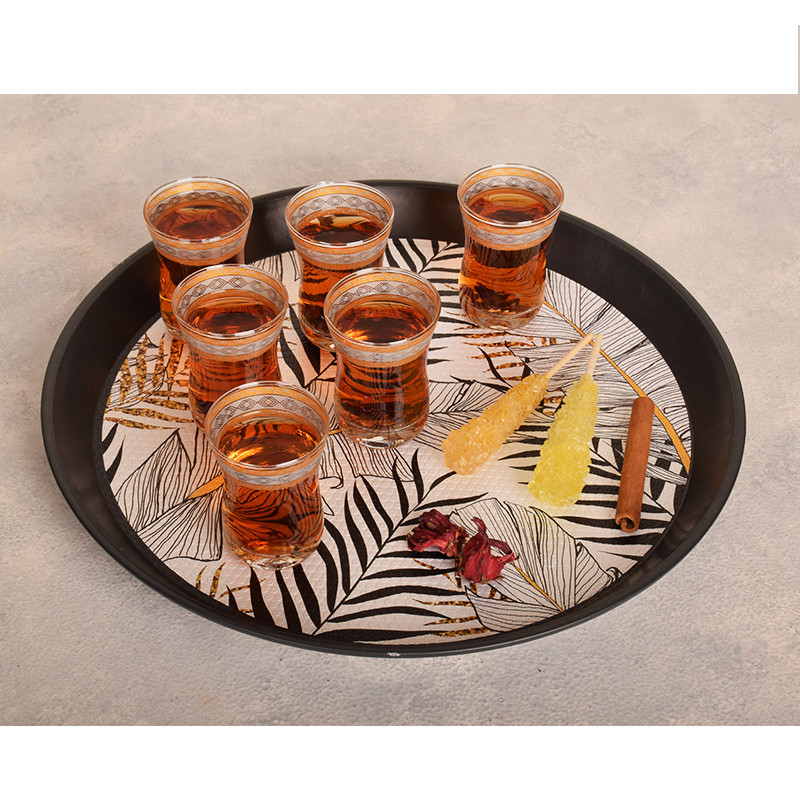 سینی مهروز مدل S-6002-85 طرح برگ
