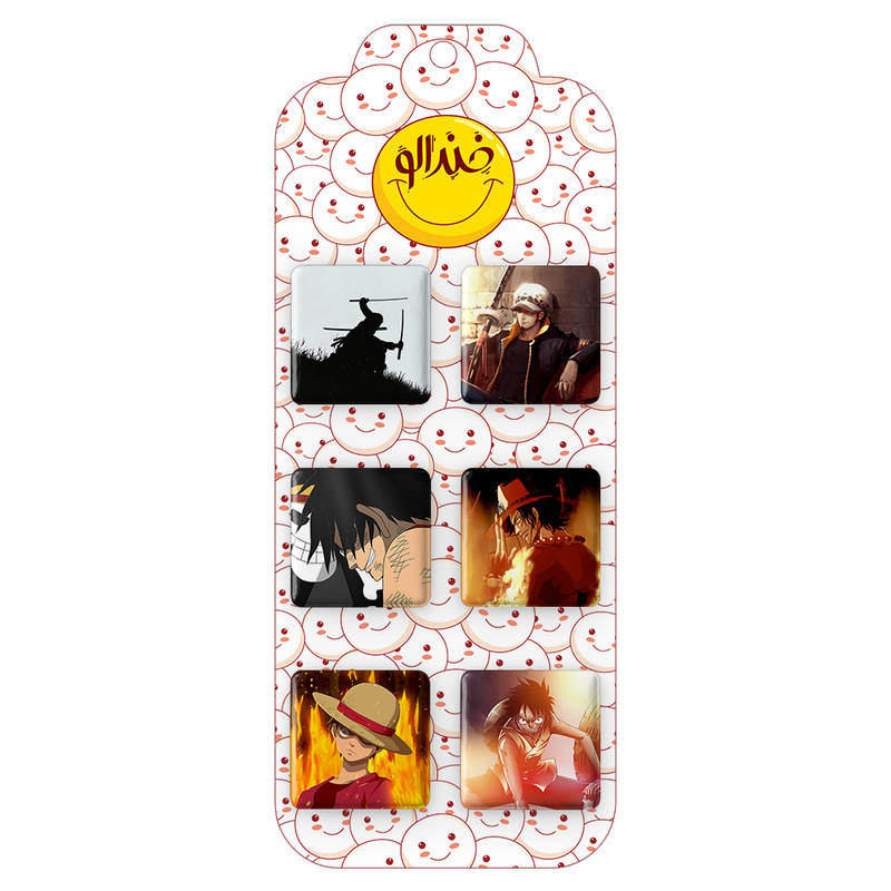 مگنت خندالو طرح انیمه وان پیس One Piece کد 936B مجموعه 6 عددی