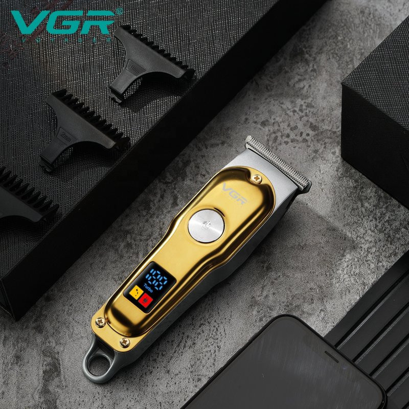 ماشین اصلاح موی سر و صورت وی جی ار مدل 290 تیغه استیل ضد زنگ، نمایشگر دیجیتال، قابلیت تنظیم سرعت، شارژ سریع 5 دقیقه‌ای و استفاده 120 دقیقه‌ای، منبع انرژی USB و سه شانه اصلاح
