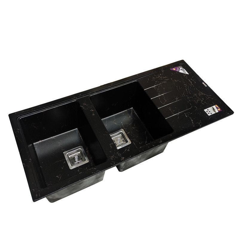 سینک ظرفشویی گرانیت توکار دو لگنه پارادایز مدل ITALY-404-BG