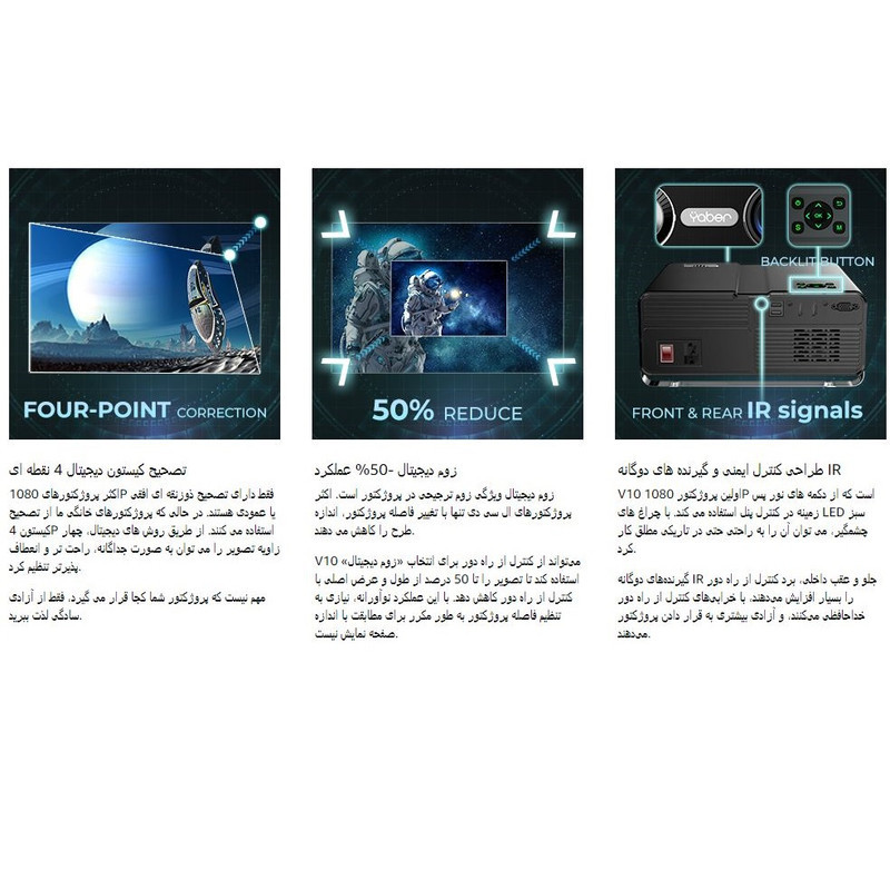 ویدئو پروژکتور یابر مدل V10