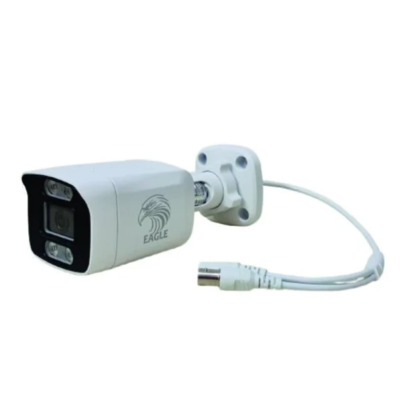 دوربین مداربسته آنالوگ ایگل مدل B805153 با حسگر CCD، رزولوشن 2 مگاپیکسل، زاویه دید 120 درجه، دید در شب و مقاومت در برابر آب، اتصال باسیم BNC و منبع تغذیه 12 ولت 1 آمپر