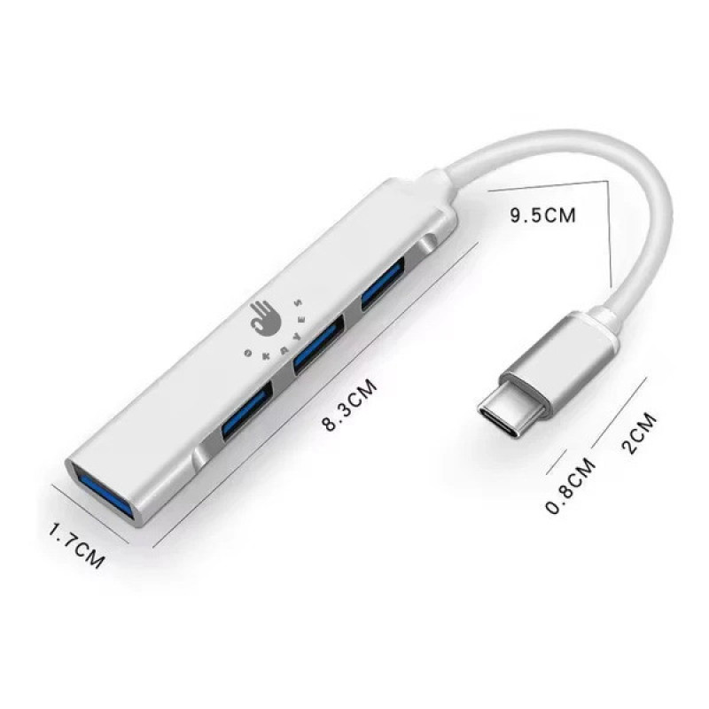 هاب 4 پورت USB-C هارمن مدل OKAYES 4IN1 TYPE-C