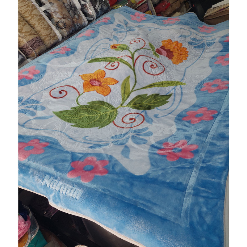 پتو 1 نفره نرمینه بافت مدل نسیم کد 01 سایز 210x155 سانتی‌متر