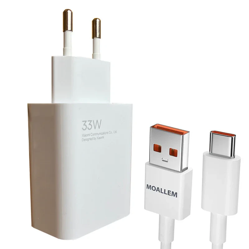 شارژر دیواری 33 وات معلم مدل POCO X3 PRO به همراه کابل تبدیل USB-C