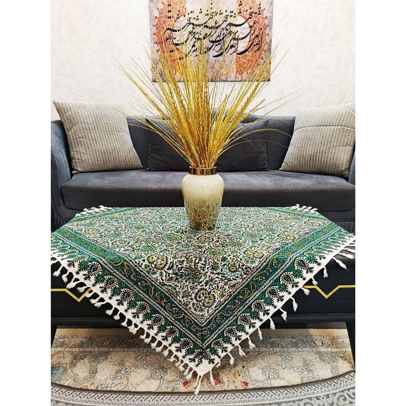 رومیزی قلمکار مدل گل اناری