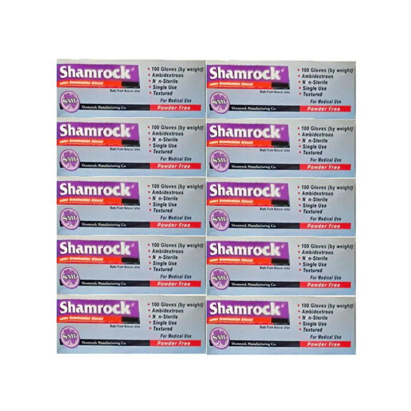 دستکش لاتکس غیر پودری شمراک مدل smc سایز متوسط (M) 10 بسته 100 عددی