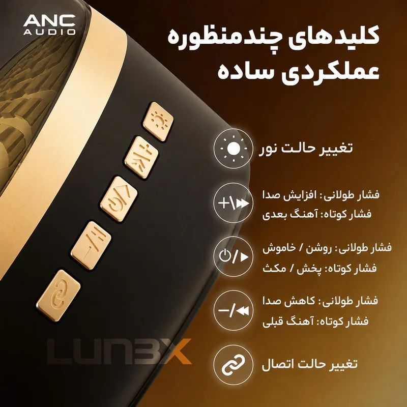 اسپیکر بلوتوثی قابل حمل لـونکس مدل LX4OO