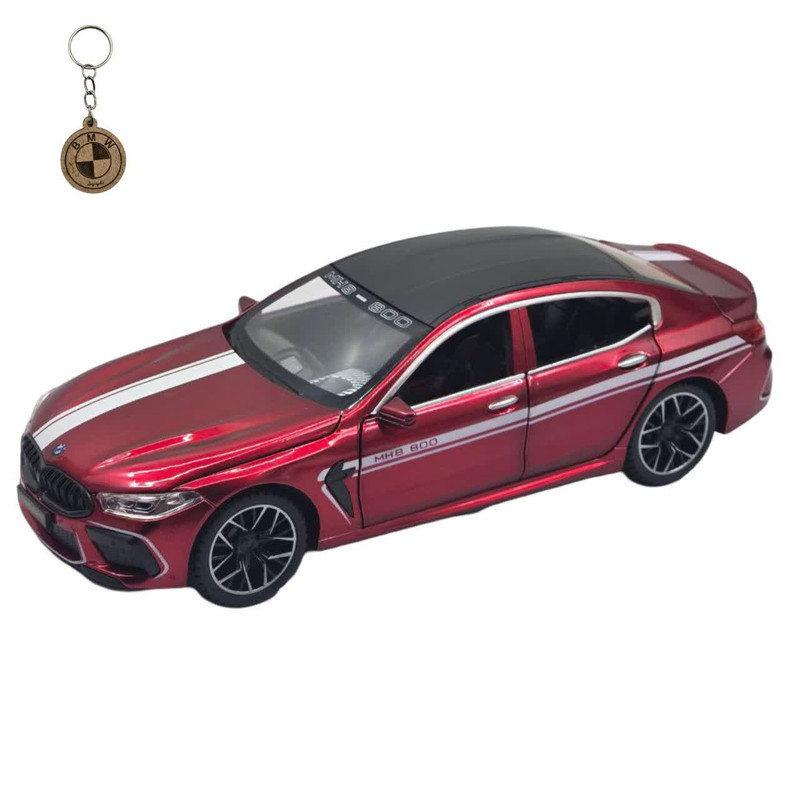 ماکت ماشین ناب سل مدل بی ام و فلزی چراغدار موزیکال BMW M8 MANHART به همراه جاسوییچی
