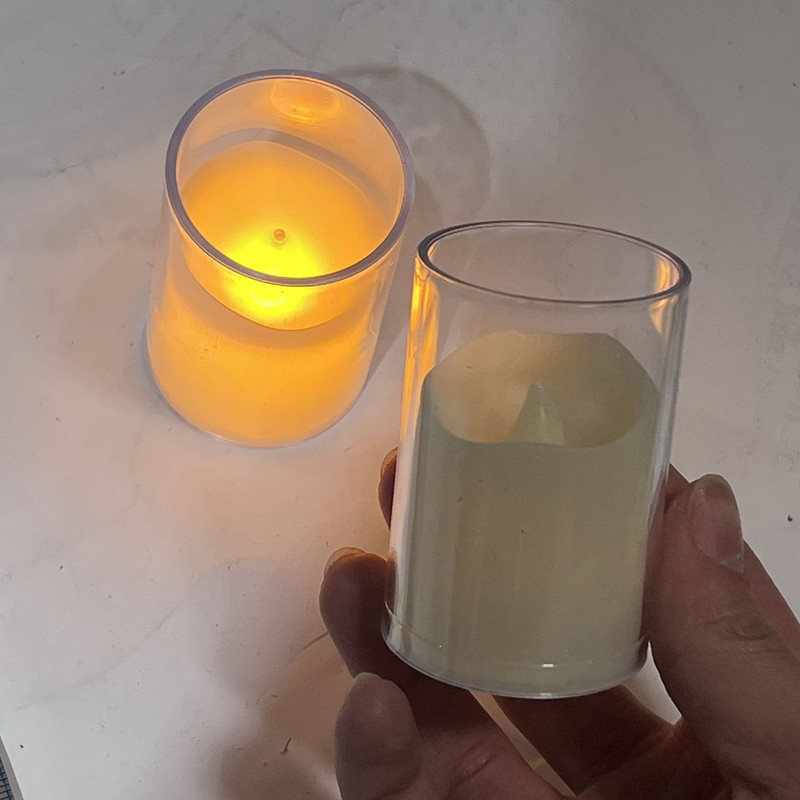 شمع ال ای دی مدل وارمر طرح شیشه ای مجموعه 3 عددی