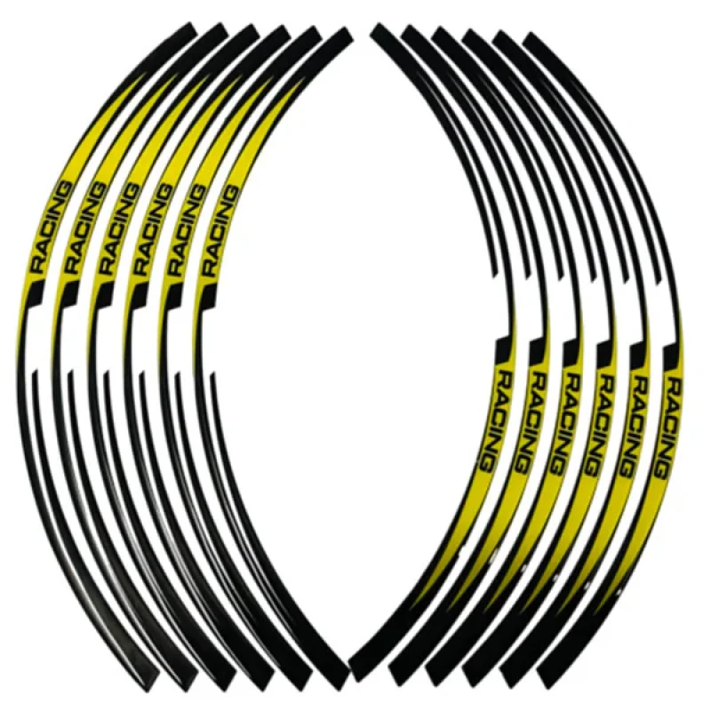 برچسب موتور سیکلت وارون مدل W-59-RACING-YLW بسته 12 عددی