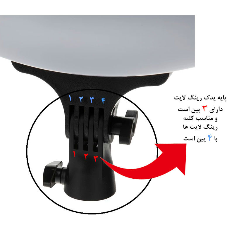 پایه نگهدارنده رینگ لایت به سه پایه زومی مدل ZM-3