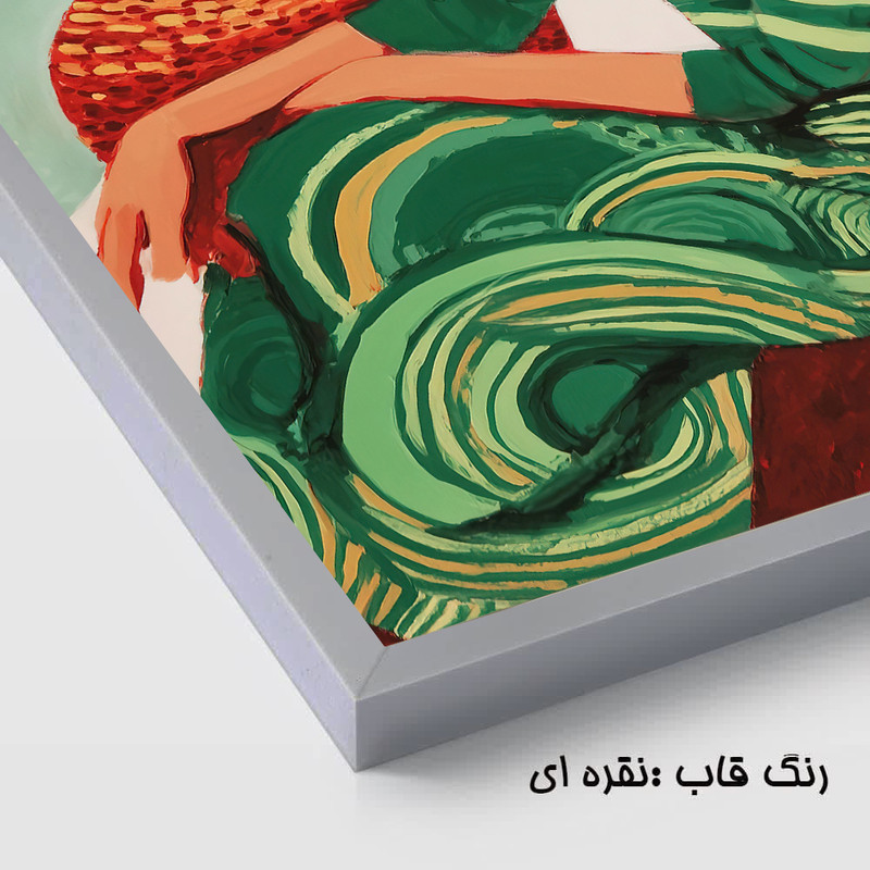 تابلو بکلیت طرح نقاشی چهره و دخترانه مدل SI-3812 فریم نقره ای مجموعه 3 عددی