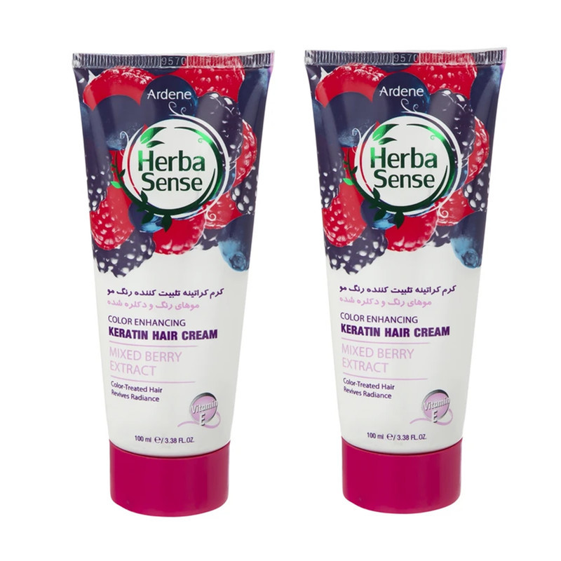 کرم مو آردن هرباسنس مدل Mixed Berry Extract مناسب برای موی رنگ شده، کراتین شده، دکلره شده حجم 100میلی لیتر بسته دو عددی