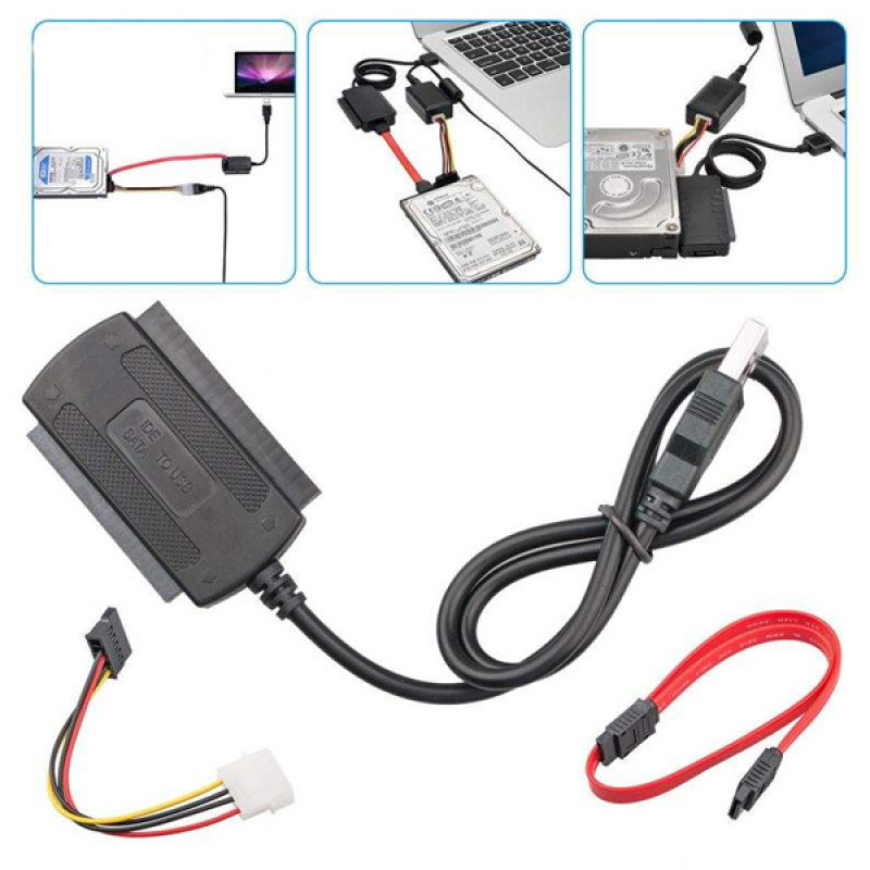 تجهیزات تبدیل هارد SATAIDE به USB2.0 مدل HI-SPEED 480 مجموعه 3عددی