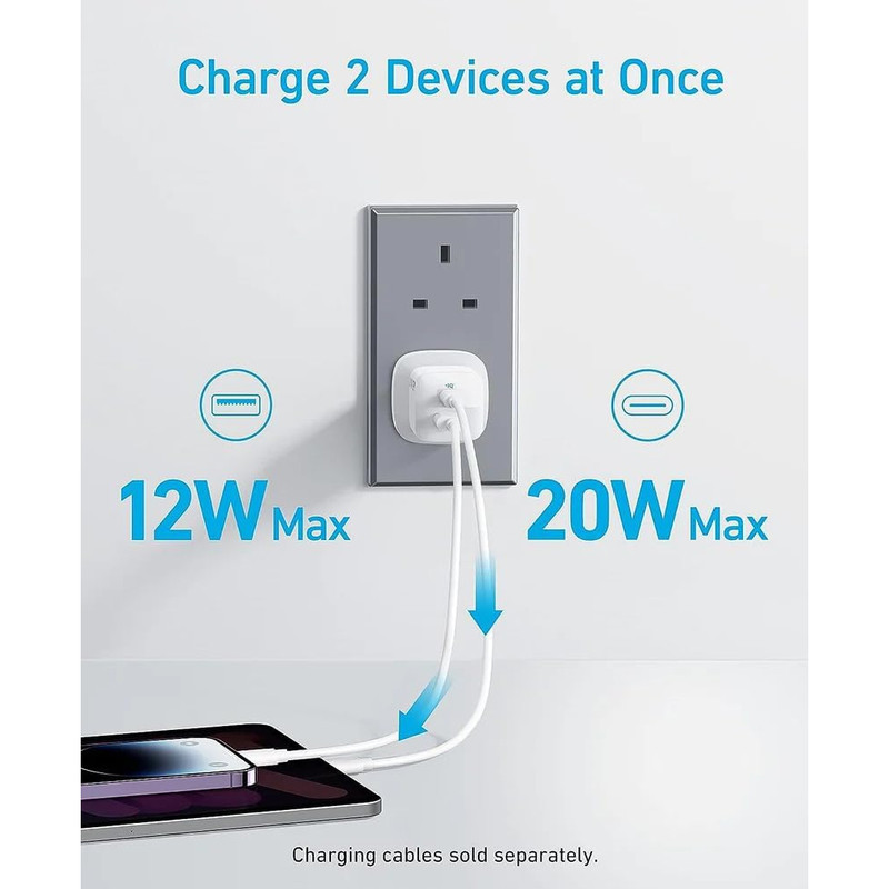 شارژر دیواری 33 وات انکر مدل B2331K21 به همراه کابل USB-C به لایتنینگ به طول 1 متر