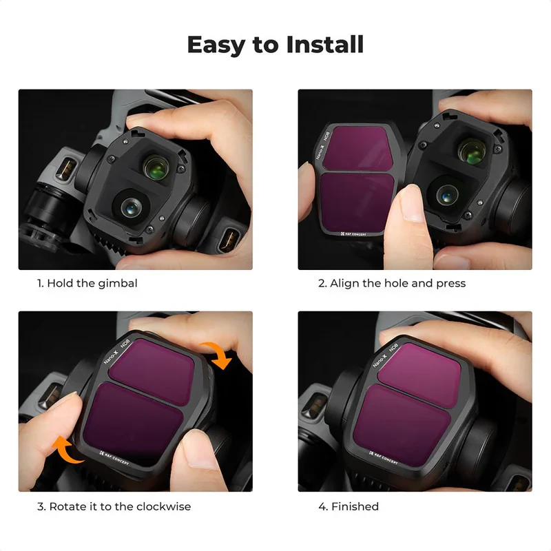 فیلتر لنز کی اند اف مدل PACK ND FILTER SEف 3(ND8+ND16 +CPL) FOR DJI AIR3 - NANO-X